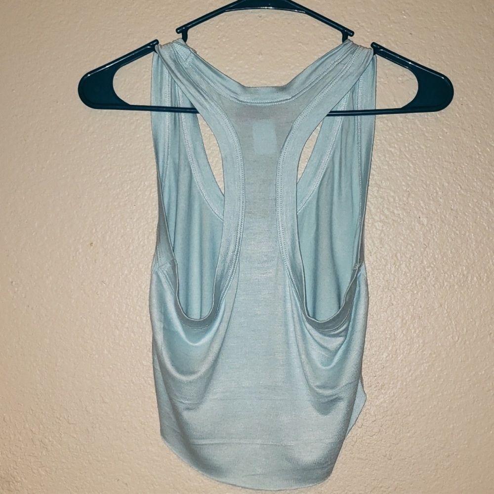 CBL Cute Booty Lounge Short Stop Cropped racerback Tank Top Powder Baby Blue M - Picture 6 of 7